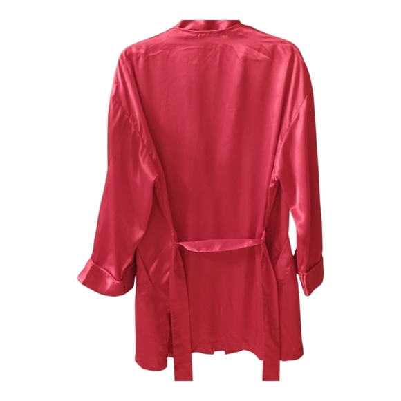 Vintage Victoria's Secret Red Satin Short Robe One Size - Picture 3 of 6